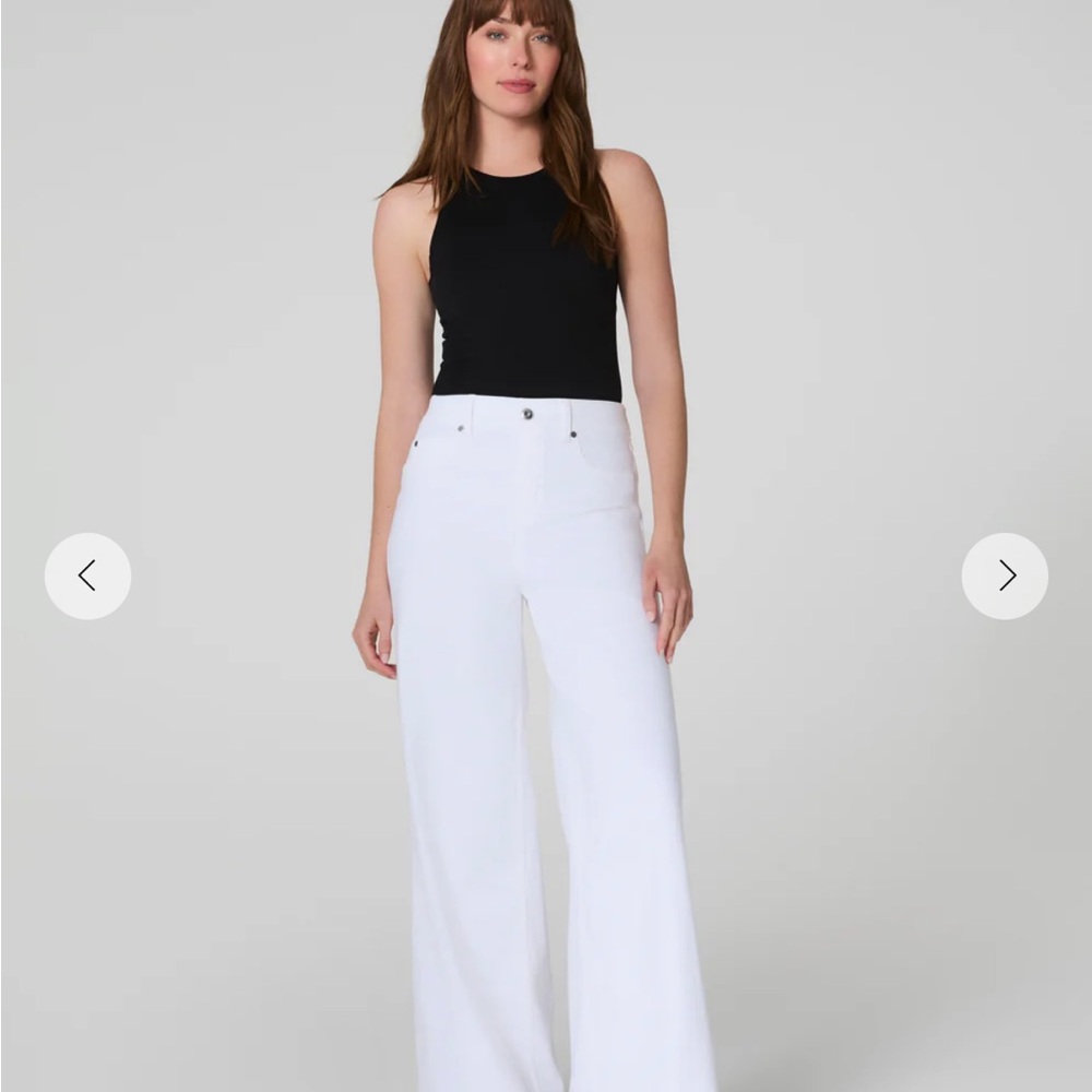 SPANX Women's Tall White Wide Leg Jeans